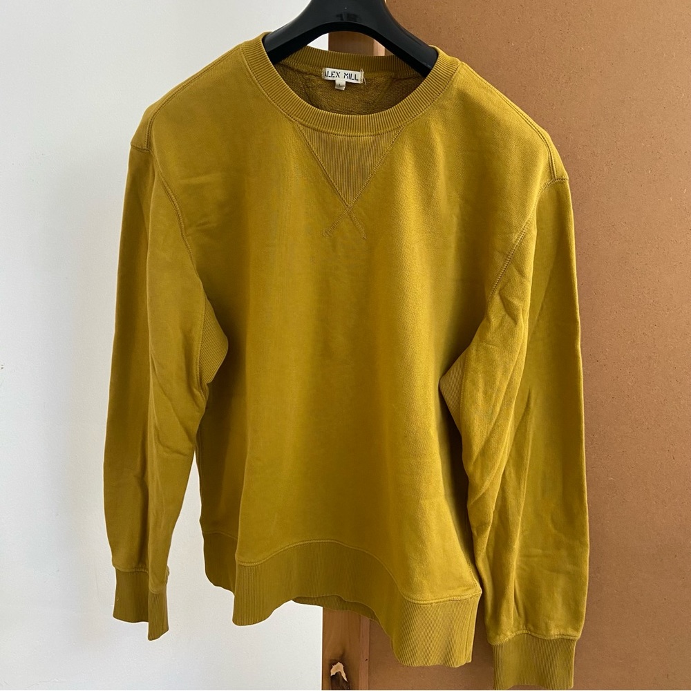 Alex mill L cotton sweatshirt mustard yellow mens
